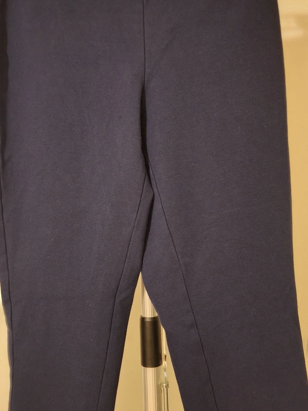 Michael Kors Navy Pull On Pants W/ Gold Logo Plaque